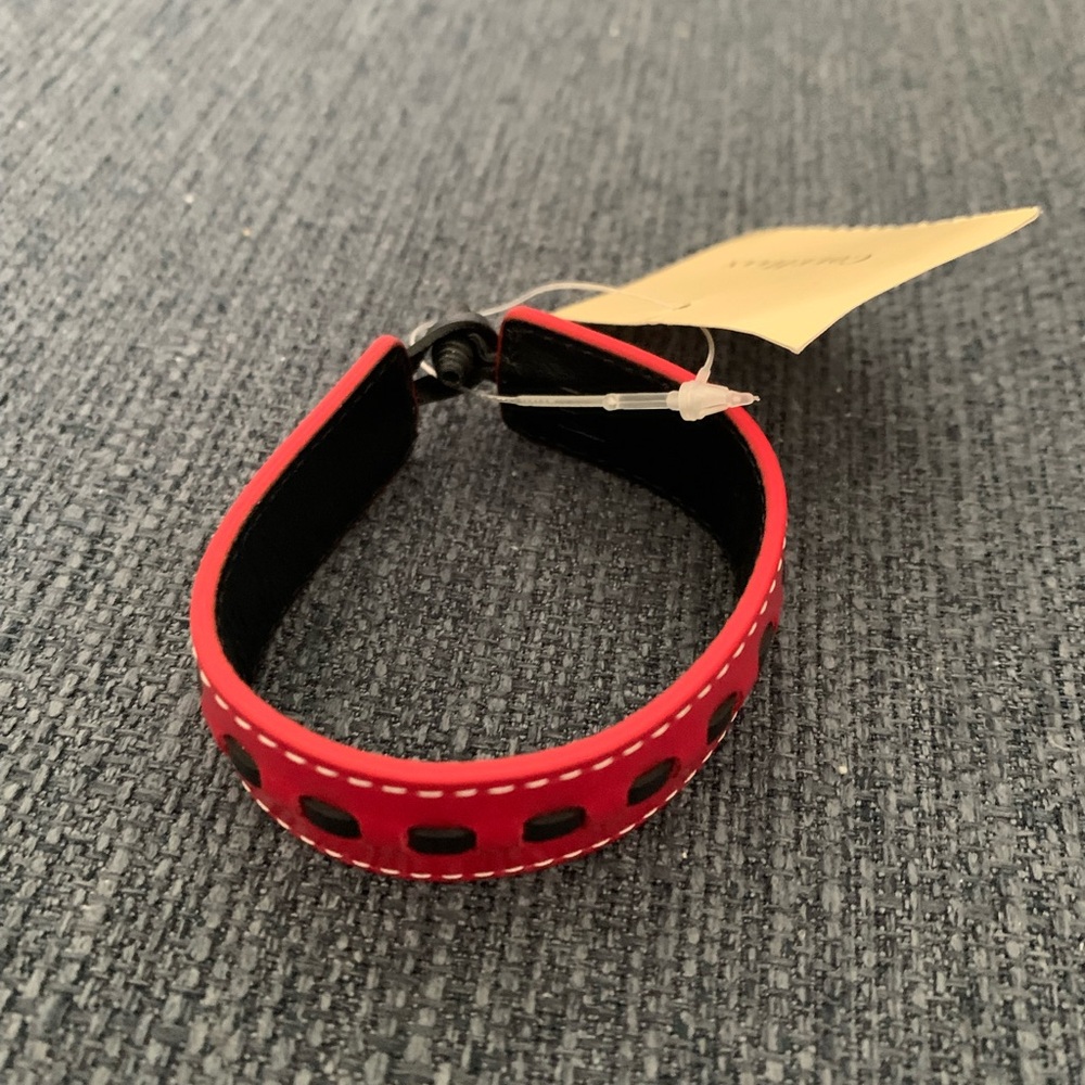 Cole Haan Red and Black Leather Bracelet